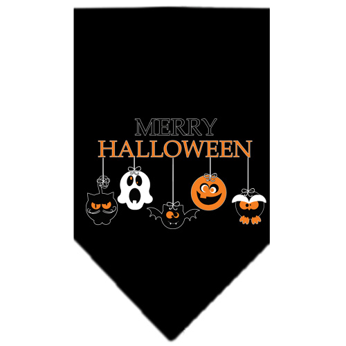 Merry Halloween Screen Print Bandana Black Small